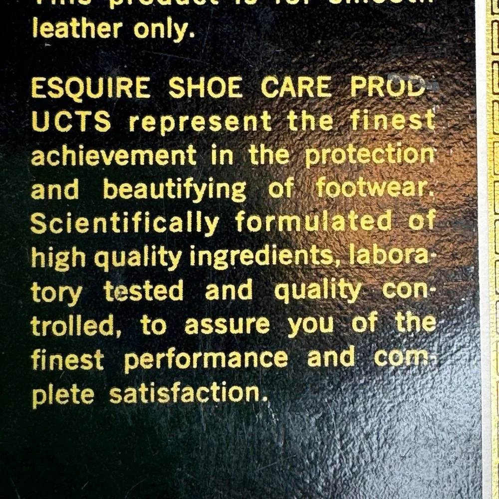 Vintage Esquire‎ Leather Cream Bone Color Shoe Polish 3 Fl Oz NOS Collector